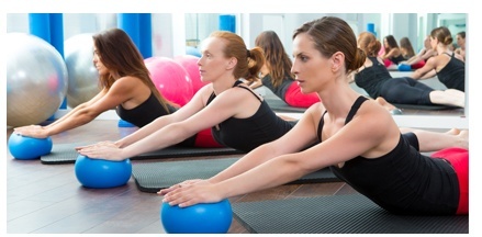 Woman doing pilaties