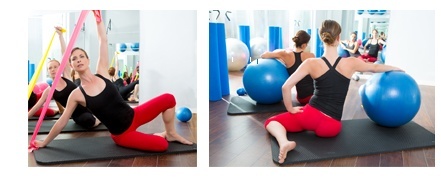 Woman doing pilaties