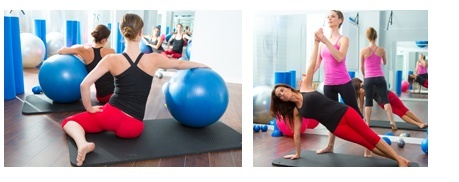 Woman doing pilaties