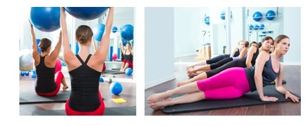 Woman doing pilaties