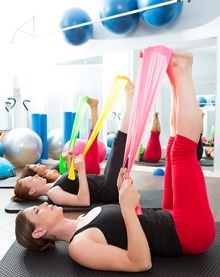 Woman doing pilaties